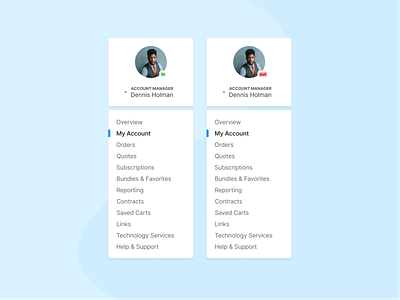 Dashboard Account Menu account dashboard ecommerce figma navigation navigation menu product design status ui
