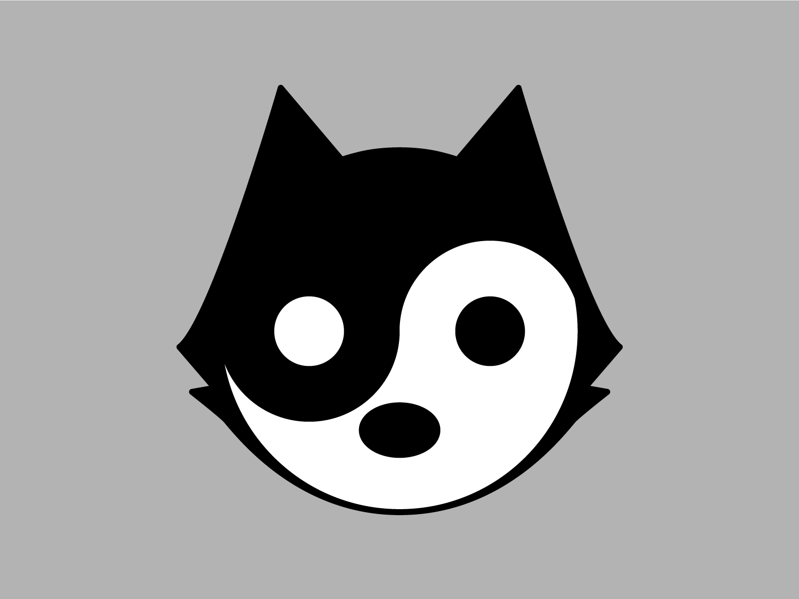 ☯️  cat felix the cat illustration ying yang