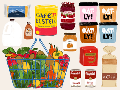 GROCERY ILLUSTRATIONS design illustration ipad procreate