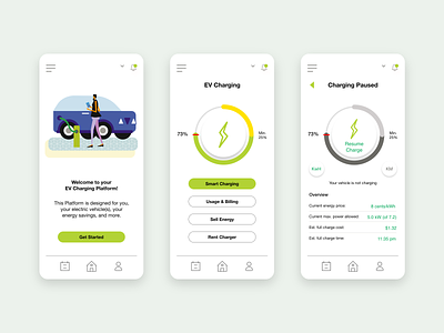 EV Charging Module app branding design graphic design illustrator mobile ui uidesign uxui vector