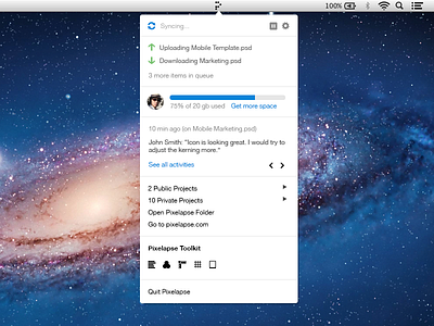 Mac OS X Pixelapse Dropdown Menu dropdown icon list mac mac os menu pixelapse