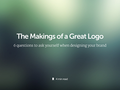 The Makings of a Great Logo article read writings