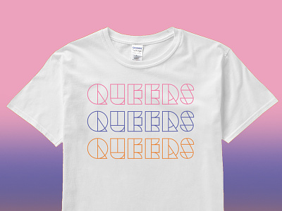 QUEERS x3 blue buy clean design flat for sale gay icon illustration illustrator lesbian lgbt merchandise orange pink queer shop t shirt tee shirt trans