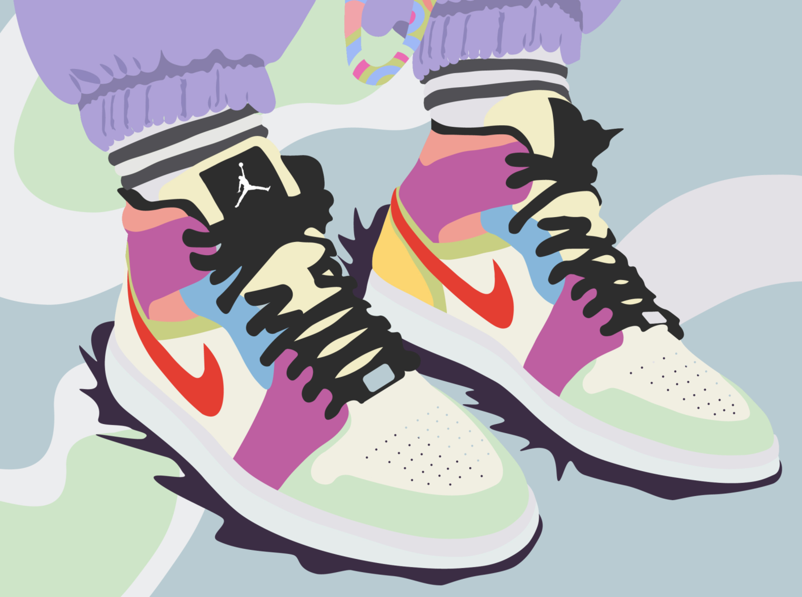 nikes on my feet by poline kudriavtseva on Dribbble