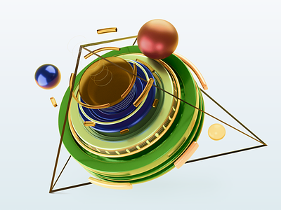 abstract illustration 3d abstract blender illustration sphere triangle