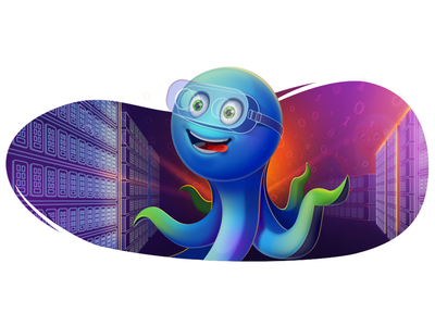 Octopus with VR glasses