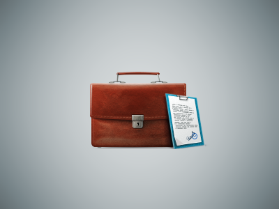 Briefcase blue briefcase brown business case icon tablet