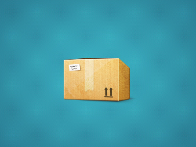 Box blue box carton dispatch icon paper post yellow