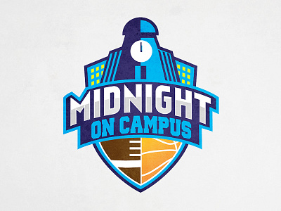 Midnight on Campus Logotype college football illustration logo logo sport logotype sport sport logo typography