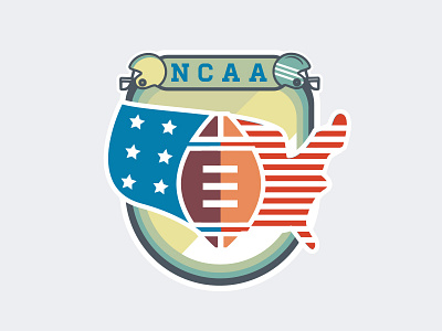 TDA NCAA - Logotype football helmet illustration line logo logotype patch sport usa vector