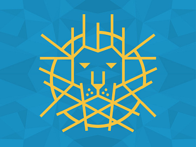 Logotype Lion - Project Rejected blue branding design illustration line lion logo logotype sun yellow