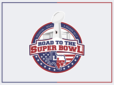 Road to the Super Bowl LI design houston illustration logo nfl stars super bowl texas trophy