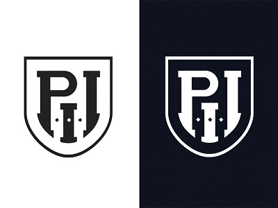 Logotype Shield PII (WIP) black line logo logo shield logotype shield white