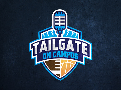 Tailgate on Campus - Logotype basket football logo logo podcast logo sport logotype mic podcast
