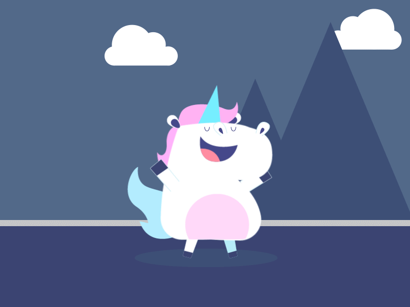 Animated Unicorn animation character motion design mountain unicorn vector