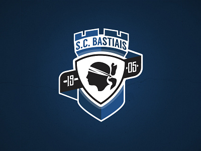 SC Bastia - Rebranding Logo bastia crest football logo logotype scb soccer sports logo