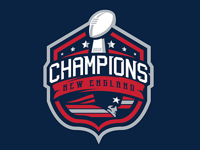 New England Patriots - Super Bowl Champs branding design football illustration line logo logo sport logotype patch sport sport branding vector