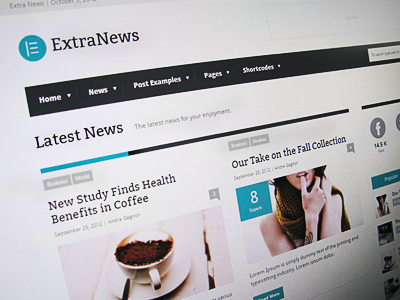 ExtraNews Wordpress Theme Blog Page blog clean minimal news ui web design website website design wordpress
