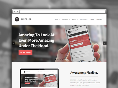 District WordPress Theme bold flat minimal responsive theme web design webdesign website wordpress