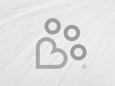 Petshop logo footprint heart logo pet shop