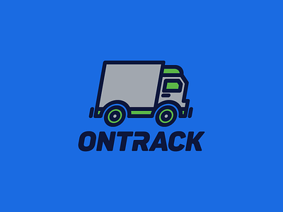 Ontrack Truck blue branding cargo logo ontrack tilt truck wip