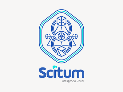 Scitum Visual Inteligence badges branding cube education eye icon mexico monterrey science scitum visual inteligence