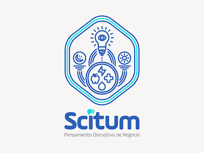 Scitum Disruptive Business Modeling badges branding business disruptive business education icon lightbulb mexico monterrey science scitum