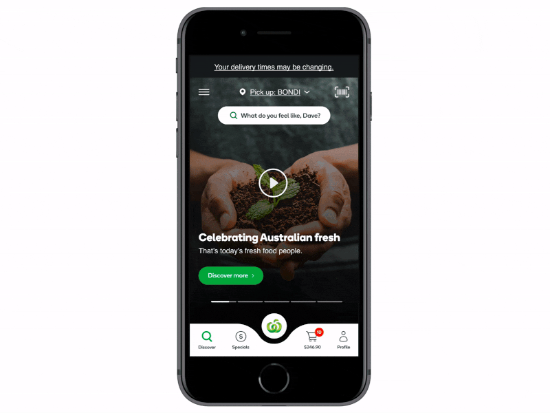 Woolworths Homepage App Concept