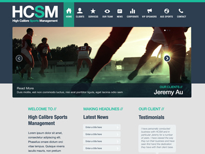 Website Sports Concept