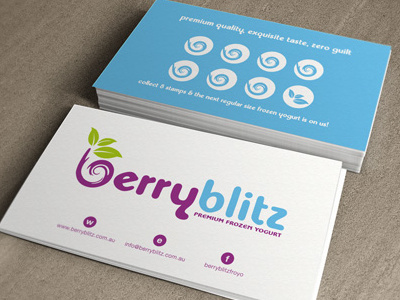 Berryblitz Business Card berry business card dessert froyo premium restaurant yogurt