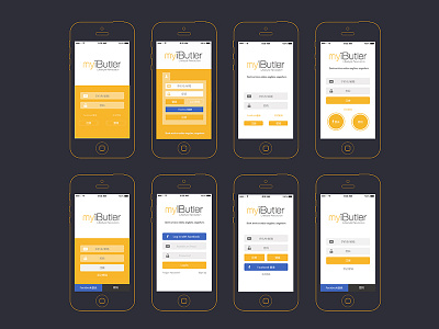 MyiButler App Wireframes app modern technology ui ux wireframe