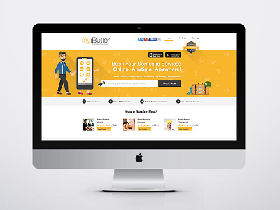 MyiButler Website Design app design brand brand identity branding illustration ui ux web design website