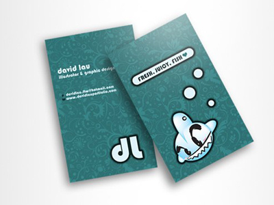 Personal Creative Business Card business card character fish graphic design illustration logo mascot shark