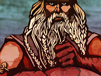 Northern fire barbarian beard character comix drawing illustrator illustrration inks north viking