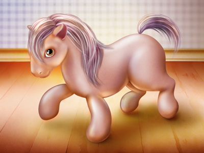 rockin'pwny character cute illustration pink pony toy