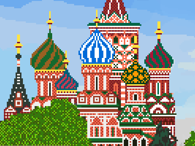 Pixel art Red Square, part building pixel art