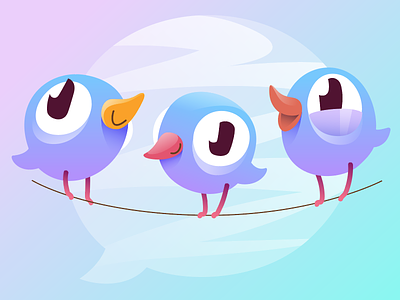 Early Birdy bird bubble character illustration message vector