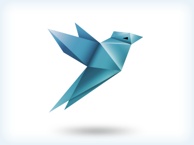 Logo sign for development company bird blue creature geometry gradient identity logo polished vector