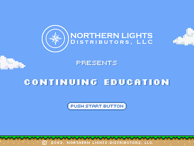 Title Screen 8 bit ce continuing education financial gamification