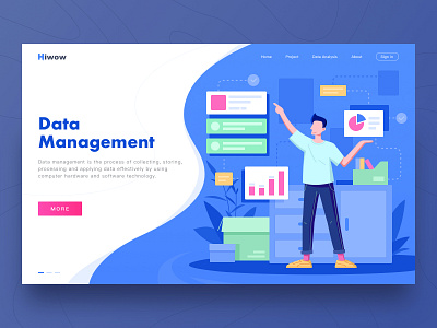 Web-Data Management bule data hiwow management ui ux web work 插图 设计