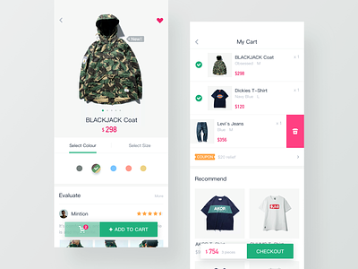 Online shopping app app cart clothes hiwow online shopping ui