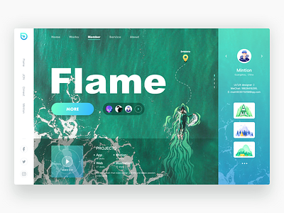 Flame Web dribbble flame sea ui web