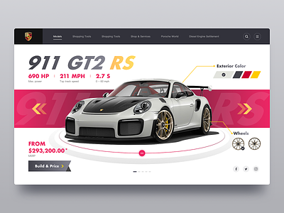 Porsche's official website_Exercises bug car choice color details porsche ui web