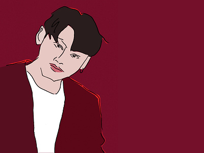 Jung Kook BTS K-pop bangtan boys coloring drawing fashion k pop portraits