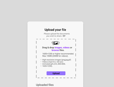 Daily UI Day 32, File Upload app design ui ux