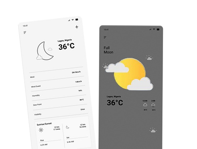 Daily UI Day 37, Weather app design icon typography ui ux