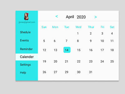 Daily UI Day 38, Calendar app design ui ux