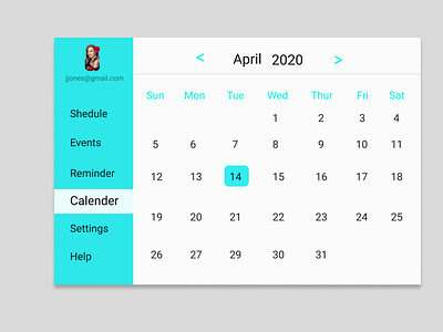 Daily UI Day 38, Calendar