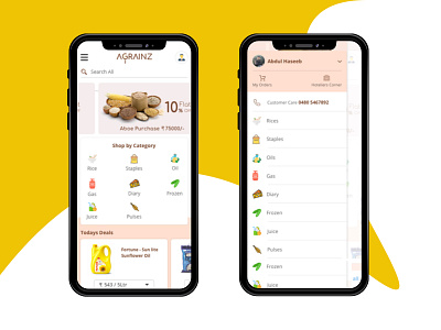 e-Commerce app | Agrainz android app cart e commerce food grocery ios mobile
