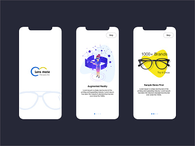 Lensmate | E cart | eye glasses android creative design ecommerce ios mobile app splash screen ui ui ux